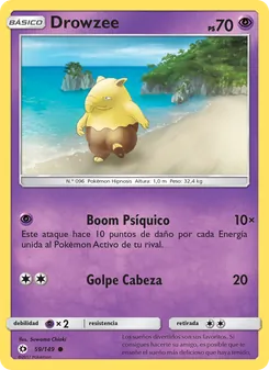 Carta Drowzee de la expansión Sol y Luna, número 59/149