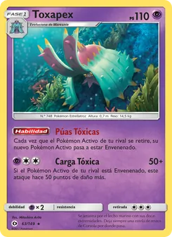 Carta Toxapex de la expansión Sol y Luna, número 63/149