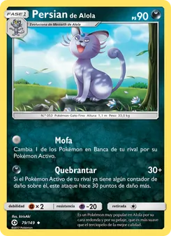 Carta Persian de Alola de la expansión Sol y Luna, número 79/149