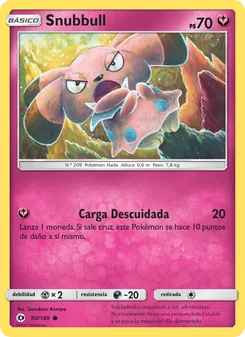 Carta Snubbull de la expansión Sol y Luna, número 90/149