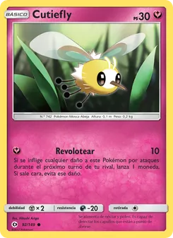 Carta Cutiefly de la expansión Sol y Luna, número 92/149