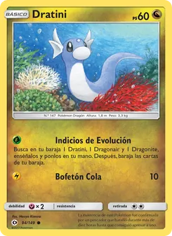 Carta Dratini de la expansión Sol y Luna, número 94/149