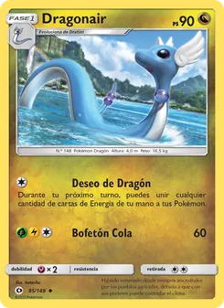 Carta Dragonair de la expansión Sol y Luna, número 95/149