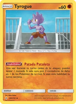 Carta Tyrogue de la expansión Vínculos Indestructibles, número 100/214