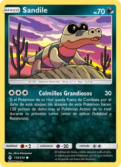 Carta Sandile de la expansión Vínculos Indestructibles, número 114/214