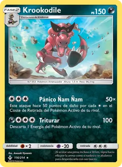 Carta Krookodile de la expansión Vínculos Indestructibles, número 116/214