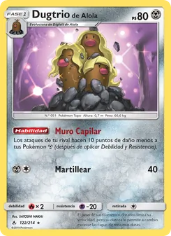 Carta Dugtrio de Alola de la expansión Vínculos Indestructibles, número 122/214