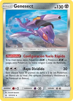 Carta Genesect de la expansión Vínculos Indestructibles, número 127/214
