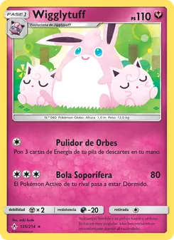 Carta Wigglytuff de la expansión Vínculos Indestructibles, número 135/214
