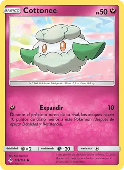 Carta Cottonee de la expansión Vínculos Indestructibles, número 139/214
