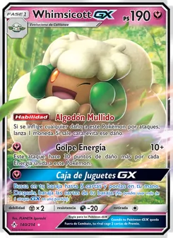Carta Whimsicott GX de la expansión Vínculos Indestructibles, número 140/214