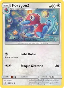 Carta Porygon2 de la expansión Vínculos Indestructibles, número 156/214