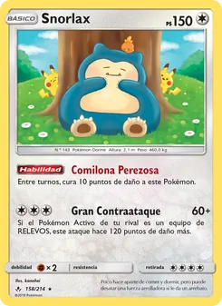 Carta Snorlax de la expansión Vínculos Indestructibles, número 158/214
