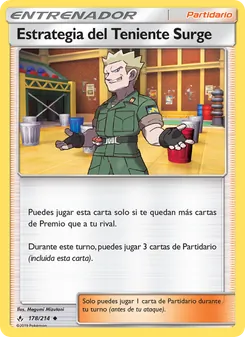 Carta Estrategia del Teniente Surge de la expansión Vínculos Indestructibles, número 178/214