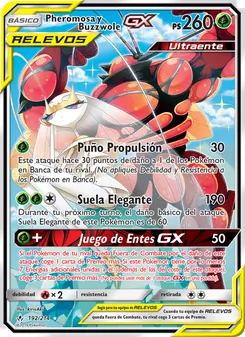 Carta Pheromosa y Buzzwole GX de la expansión Vínculos Indestructibles, número 192/214