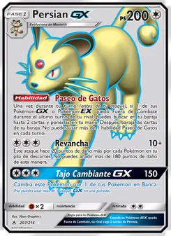 Carta Persian GX de la expansión Vínculos Indestructibles, número 207/214