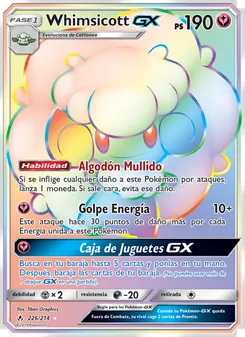 Carta Whimsicott GX de la expansión Vínculos Indestructibles, número 226/214
