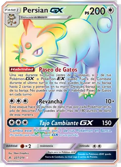 Carta Persian GX de la expansión Vínculos Indestructibles, número 227/214