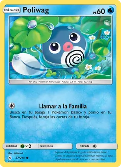 Carta Poliwag de la expansión Vínculos Indestructibles, número 37/214