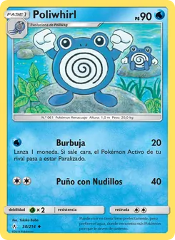 Carta Poliwhirl de la expansión Vínculos Indestructibles, número 38/214
