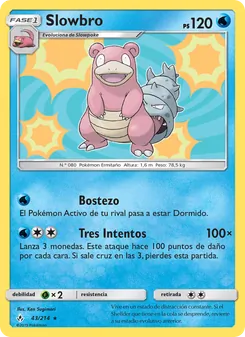 Carta Slowbro de la expansión Vínculos Indestructibles, número 43/214