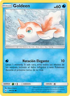 Carta Goldeen de la expansión Vínculos Indestructibles, número 48/214