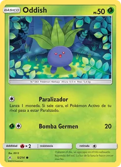 Carta Oddish de la expansión Vínculos Indestructibles, número 5/214