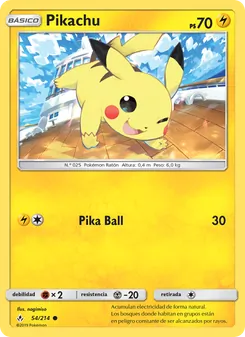 Carta Pikachu de la expansión Vínculos Indestructibles, número 54/214