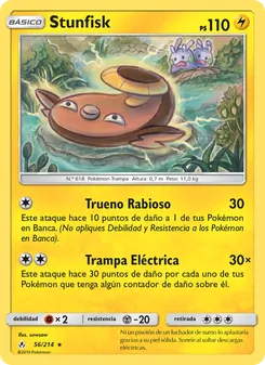Carta Stunfisk de la expansión Vínculos Indestructibles, número 56/214