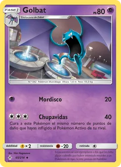 Carta Golbat de la expansión Vínculos Indestructibles, número 65/214