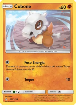 Carta Cubone de la expansión Vínculos Indestructibles, número 90/214