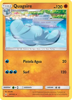 Carta Quagsire de la expansión Vínculos Indestructibles, número 97/214