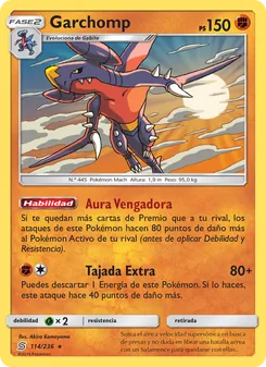 Carta Garchomp de la expansión Mentes Unidas, número 114/236