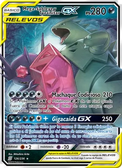 Carta Mega-Sableye y Tyranitar GX de la expansión Mentes Unidas, número 126/236