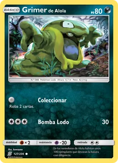 Carta Grimer de Alola de la expansión Mentes Unidas, número 127/236