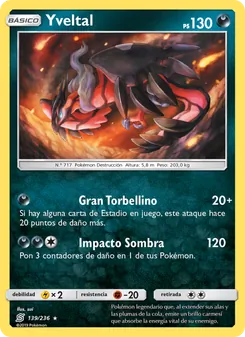 Carta Yveltal de la expansión Mentes Unidas, número 139/236
