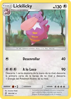 Carta Lickilicky de la expansión Mentes Unidas, número 162/236