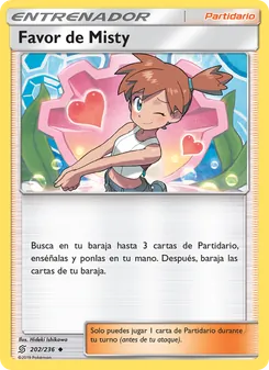 Carta Favor de Misty de la expansión Mentes Unidas, número 202/236