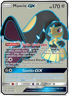 Carta Mawile GX de la expansión Mentes Unidas, número 227/236