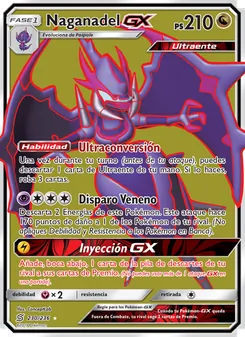 Carta Naganadel GX de la expansión Mentes Unidas, número 230/236