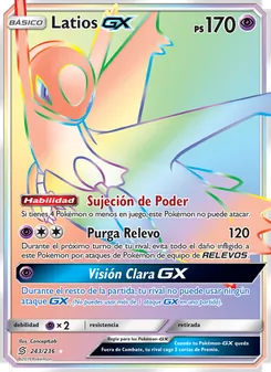 Carta Latios GX de la expansión Mentes Unidas, número 243/236