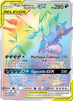 Carta Mega-Sableye y Tyranitar GX de la expansión Mentes Unidas, número 245/236