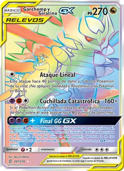 Carta Garchomp y Giratina GX de la expansión Mentes Unidas, número 247/236