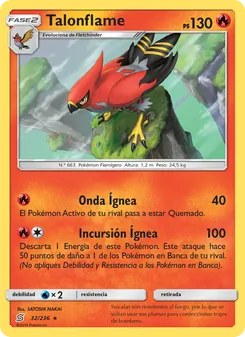 Carta Talonflame de la expansión Mentes Unidas, número 32/236