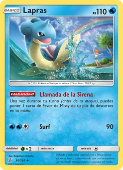 Carta Lapras de la expansión Mentes Unidas, número 36/236