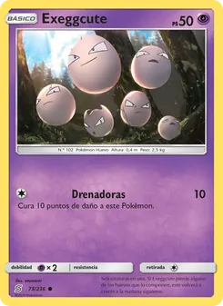 Carta Exeggcute de la expansión Mentes Unidas, número 73/236