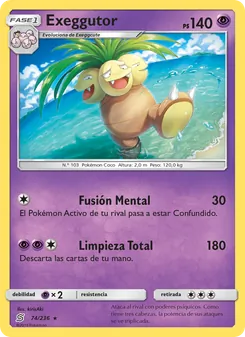 Carta Exeggutor de la expansión Mentes Unidas, número 74/236