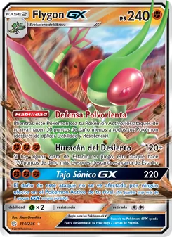 Carta Flygon GX de la expansión Eclipse Cósmico, número 110/236