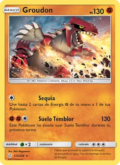 Carta Groudon de la expansión Eclipse Cósmico, número 113/236