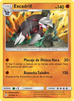 Carta Excadrill de la expansión Eclipse Cósmico, número 115/236